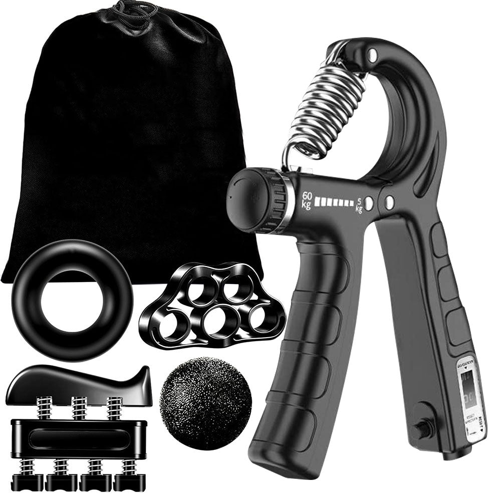 5-Piece Grip and Hand Strengthener Set with Counter