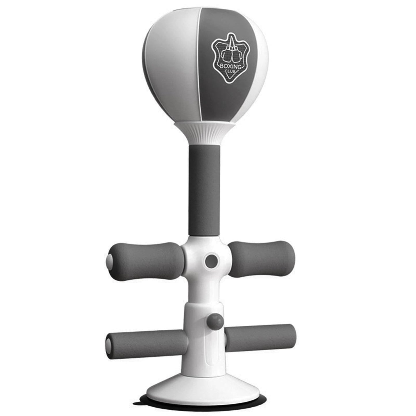 NNEDSZ Adjustable 2-In-1 Sit-Up Boxing Ball Stand With Punching Bag - Gray / White